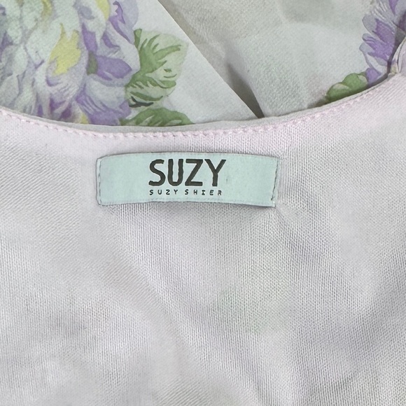 Suzy Shier | Pastel Pink Floral Pleated Maxi Dress | Size L - Picture 8 of 10